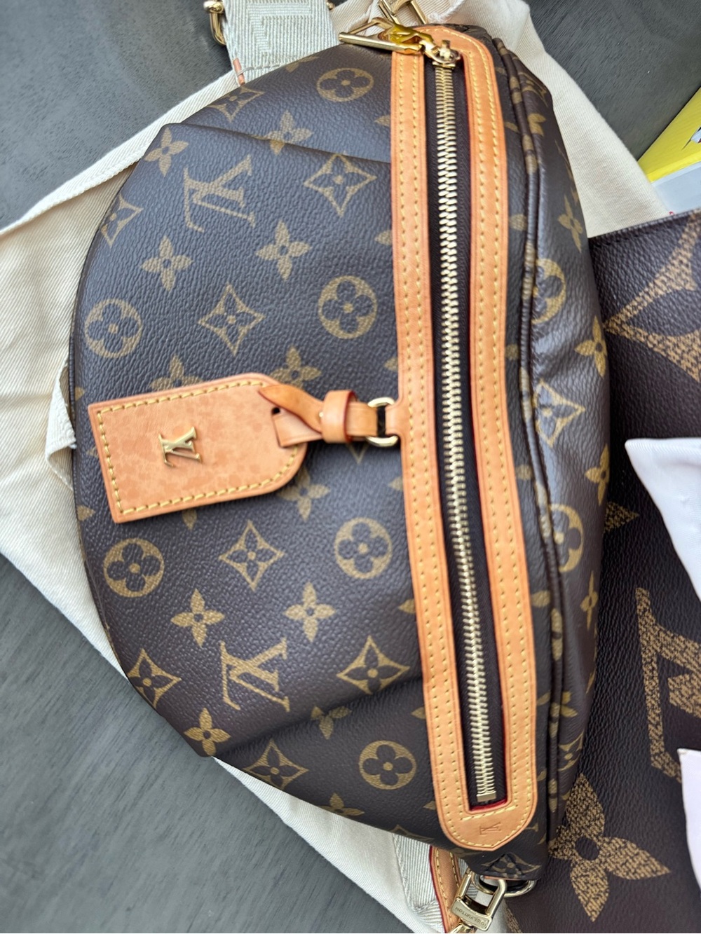 Louis Vuitton Monogram Canvas Belt Bag with Vachetta Trim
